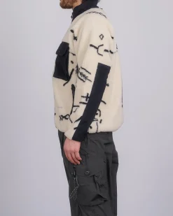 Hot and wander Daijiro OHARA Map Key Boa Jacket Off White
