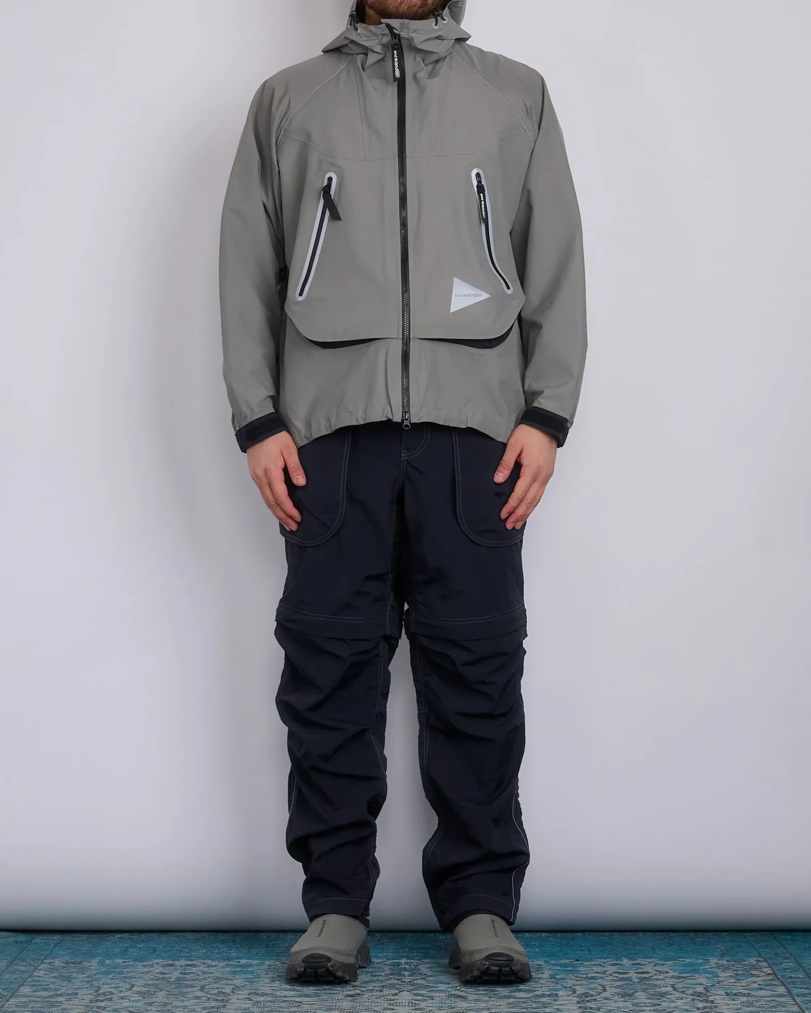 Online and wander Nylon Taffeta Hiker 2-Way Pant Black