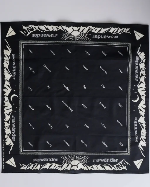 Clearance and wander Relective Words 25 Bandana Black
