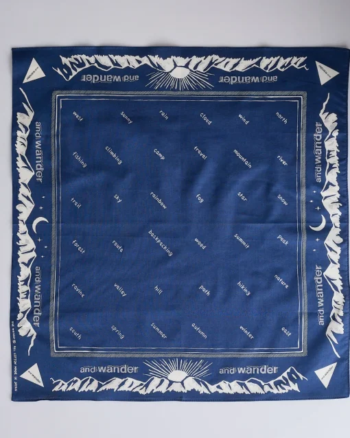 Discount and wander Relective Words 25 Bandana Blue