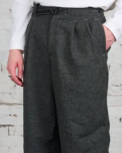 Hot and wander REWOOL Tweed Wide Pant Khaki
