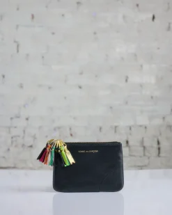 New Comme des Garçons WALLET CDG Wallet Zipper Pull Pouch Black