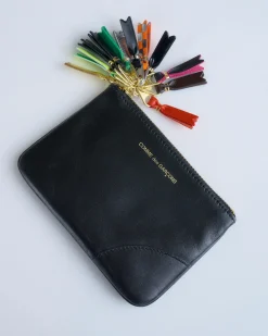 New Comme des Garçons WALLET CDG Wallet Zipper Pull Pouch Black