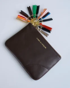Discount Comme des Garçons WALLET CDG Wallet Zipper Pull Pouch Brown