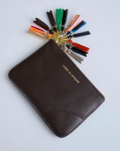 Discount Comme des Garçons WALLET CDG Wallet Zipper Pull Pouch Brown