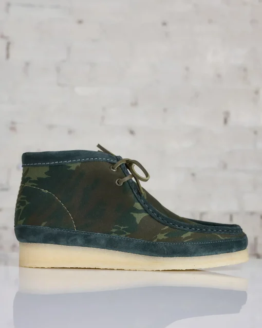 Outlet Clarks Originals Men's Wallabee Green Camouflage