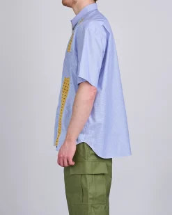 Fashion COMME des GARÇONS HOMME Cotton Check Multi Fabric Button Shirt Mix