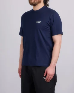 Discount COMME des GARÇONS HOMME Cotton Jersey Chest Logo T-Shirt Navy