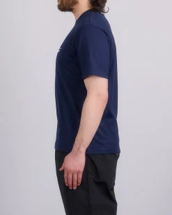 Discount COMME des GARÇONS HOMME Cotton Jersey Chest Logo T-Shirt Navy