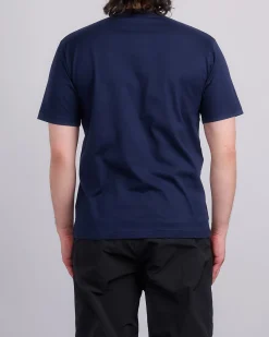 Discount COMME des GARÇONS HOMME Cotton Jersey Chest Logo T-Shirt Navy