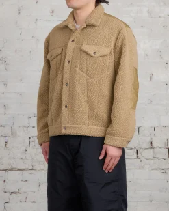 Online COMME des GARÇONS HOMME Heavy Boa Fleece Trucker Jacket Beige