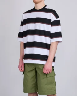 Fashion COMME des GARÇONS HOMME Jersey Stripe Crew T-Shirt Black Brown White