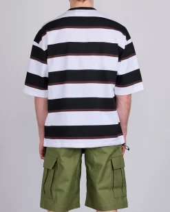 Fashion COMME des GARÇONS HOMME Jersey Stripe Crew T-Shirt Black Brown White