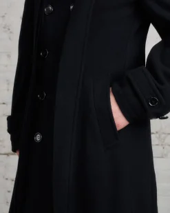 Outlet COMME des GARÇONS HOMME Plus Wool Nylon Mosser Coat Black