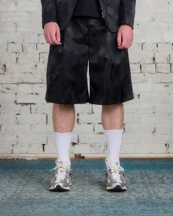Online COMME des GARÇONS HOMME Plus Nylon Jacquard Camo Pattern Short Black