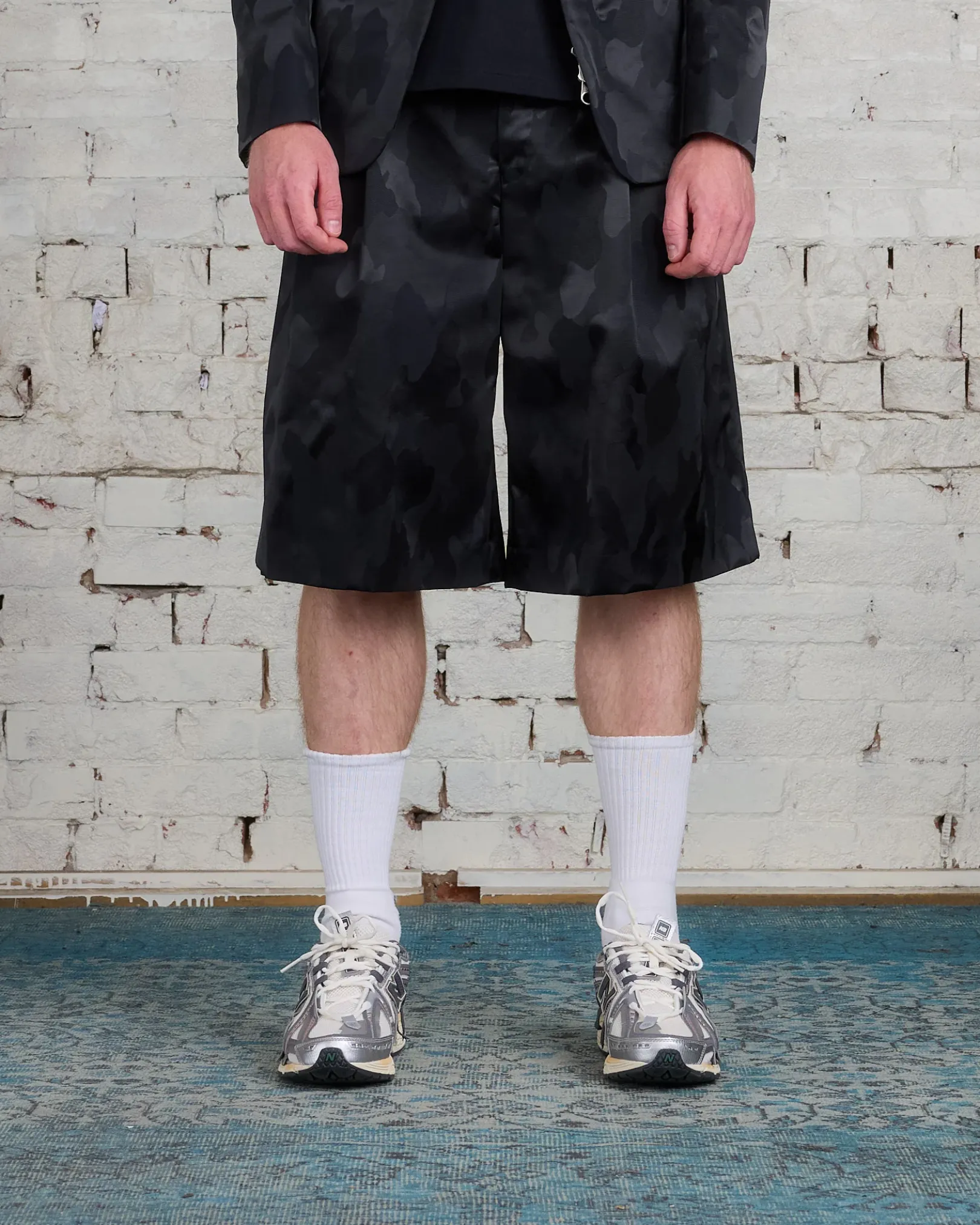 Online COMME des GARÇONS HOMME Plus Nylon Jacquard Camo Pattern Short Black