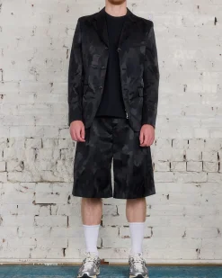 Online COMME des GARÇONS HOMME Plus Nylon Jacquard Camo Pattern Short Black