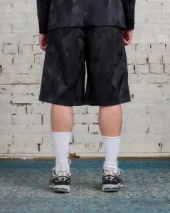 Online COMME des GARÇONS HOMME Plus Nylon Jacquard Camo Pattern Short Black