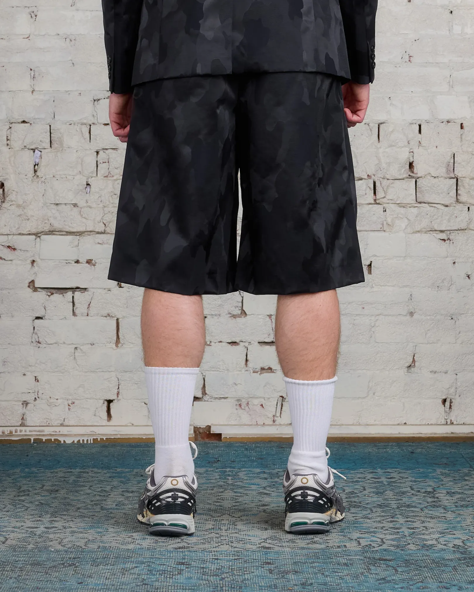 Online COMME des GARÇONS HOMME Plus Nylon Jacquard Camo Pattern Short Black