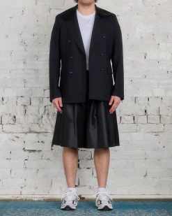 New COMME des GARÇONS HOMME Plus Silk Blend Shantung Short Black