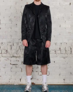 Best COMME des GARÇONS HOMME Plus Nylon Jacquard Camo Pattern Blazer Black
