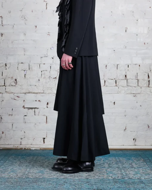 Fashion COMME des GARÇONS HOMME Plus Tropical Wool Outer Drape Short Black