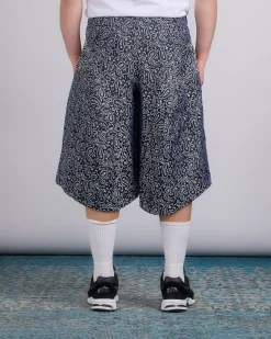Clearance COMME des GARÇONS HOMME Plus Paisley Pattern Oversized Short Black