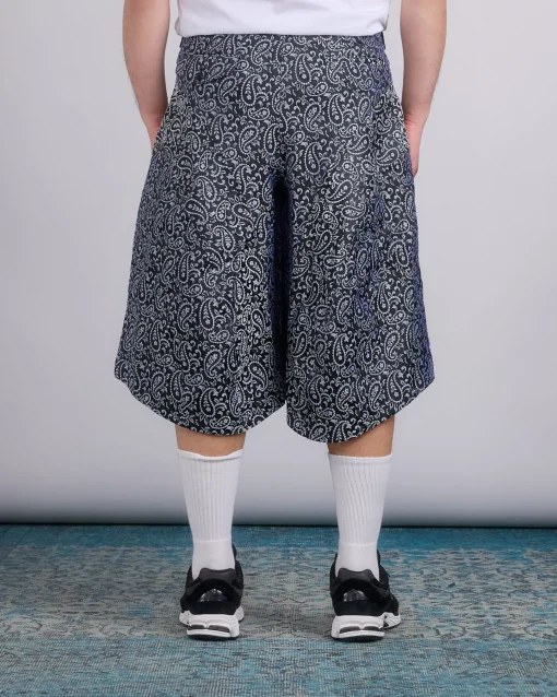 Clearance COMME des GARÇONS HOMME Plus Paisley Pattern Oversized Short Black
