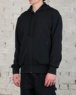 New Comme des Garçons PLAY Invader Red Heart Back Zip Hooded Sweatshirt Black