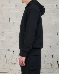 New Comme des Garçons PLAY Invader Red Heart Back Zip Hooded Sweatshirt Black