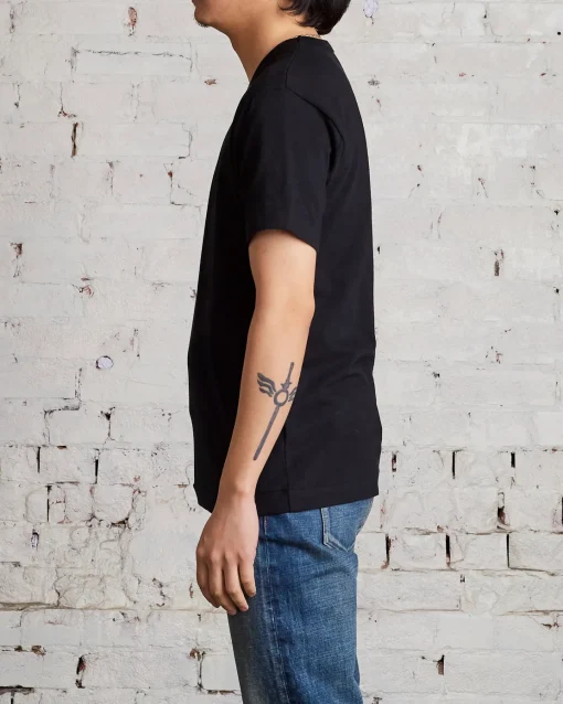 Outlet Comme des Garçons PLAY Medium Chest Print Red Heart T-Shirt Black