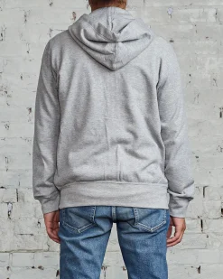 Outlet Comme des Garçons PLAY Red Heart Zip Hooded Sweatshirt Grey