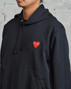 Discount Comme des Garçons PLAY Red Heart Hooded Sweatshirt Black