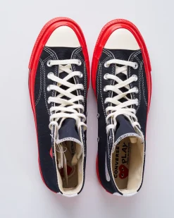 Best Comme des Garçons PLAY x Converse Chuck Taylor Red Sole Black High