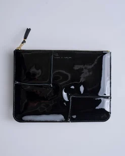 Clearance Comme des Garçons WALLET Reversed Hem Zip Pouch Black
