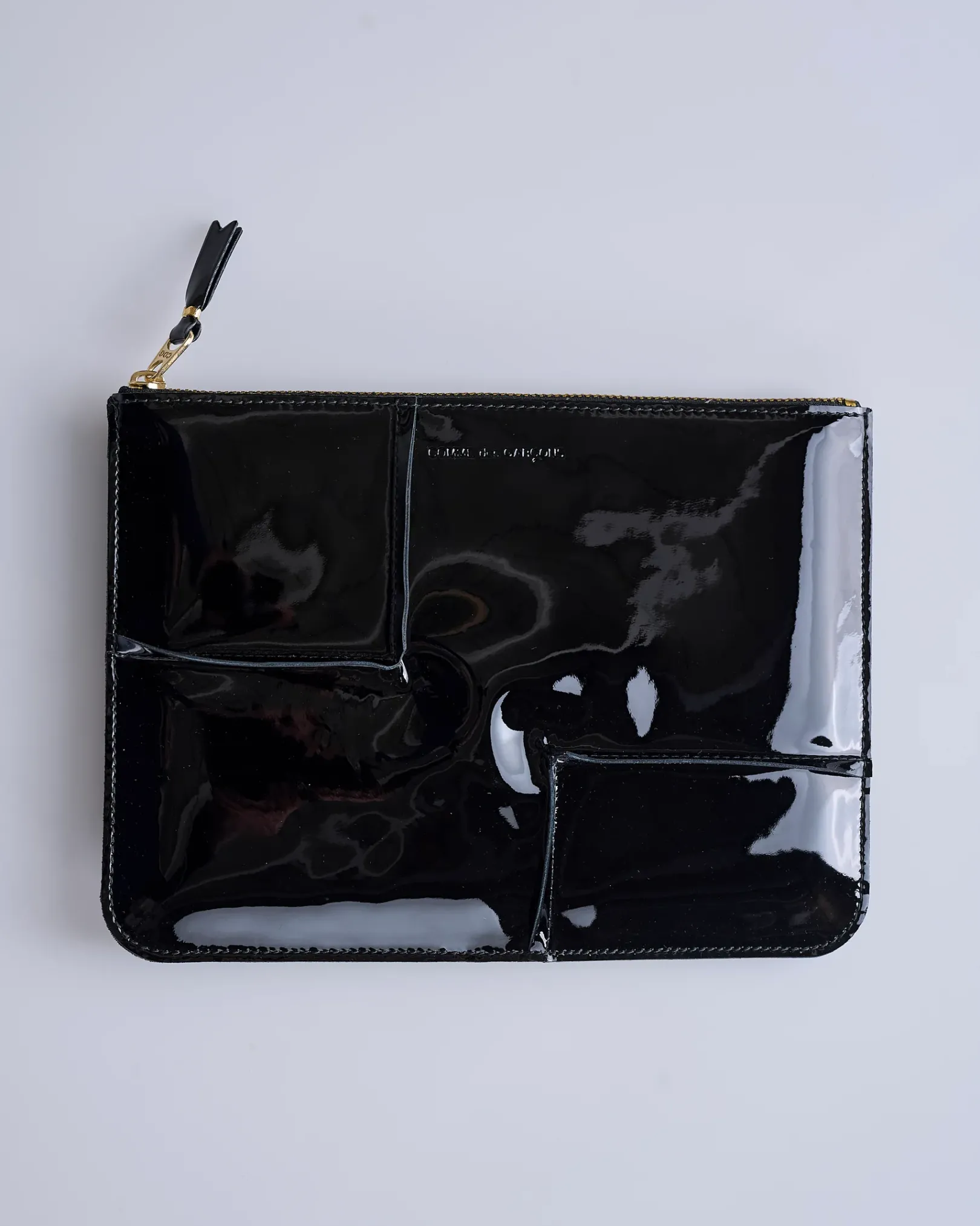 Clearance Comme des Garçons WALLET Reversed Hem Zip Pouch Black