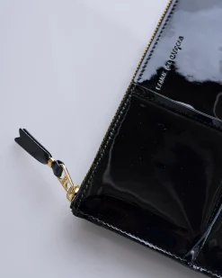 Clearance Comme des Garçons WALLET Reversed Hem Zip Pouch Black