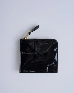 Online Comme des Garçons WALLET Reversed Hem Zip Around Wallet Black