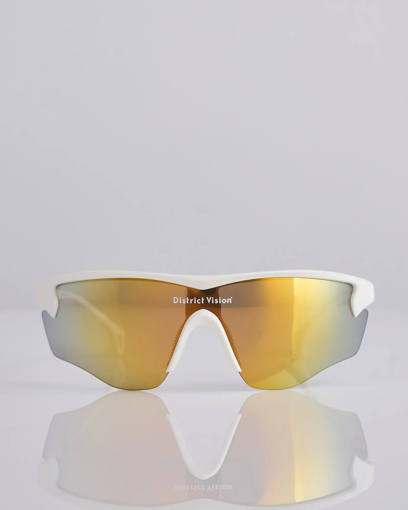 Clearance District Vision Junya Racer Sunglass White D+ Amber Mirror
