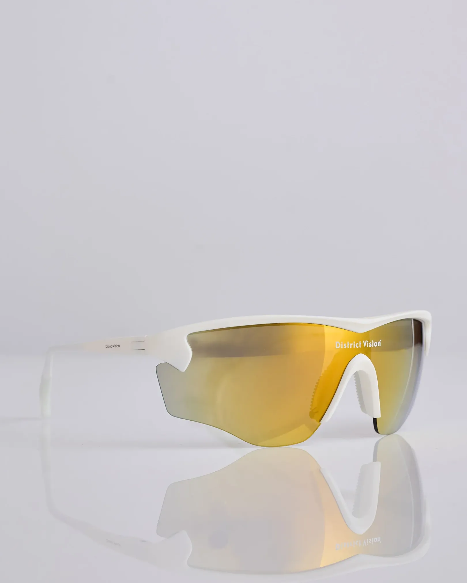 Clearance District Vision Junya Racer Sunglass White D+ Amber Mirror