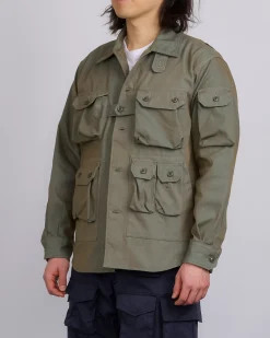 Discount Engineered Garments Explorer Jacket PC Iridescent Heavy Twill Olive