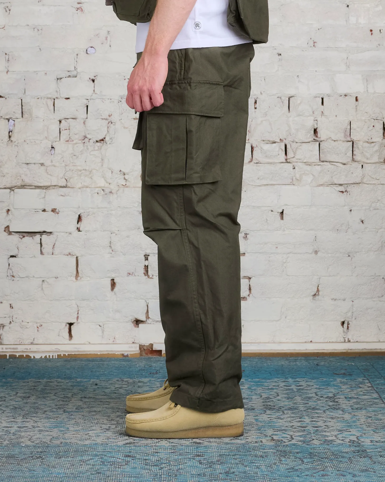 Sale Engineered Garments FA Pant Cotton Brush HB Olive