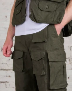 Sale Engineered Garments FA Pant Cotton Brush HB Olive