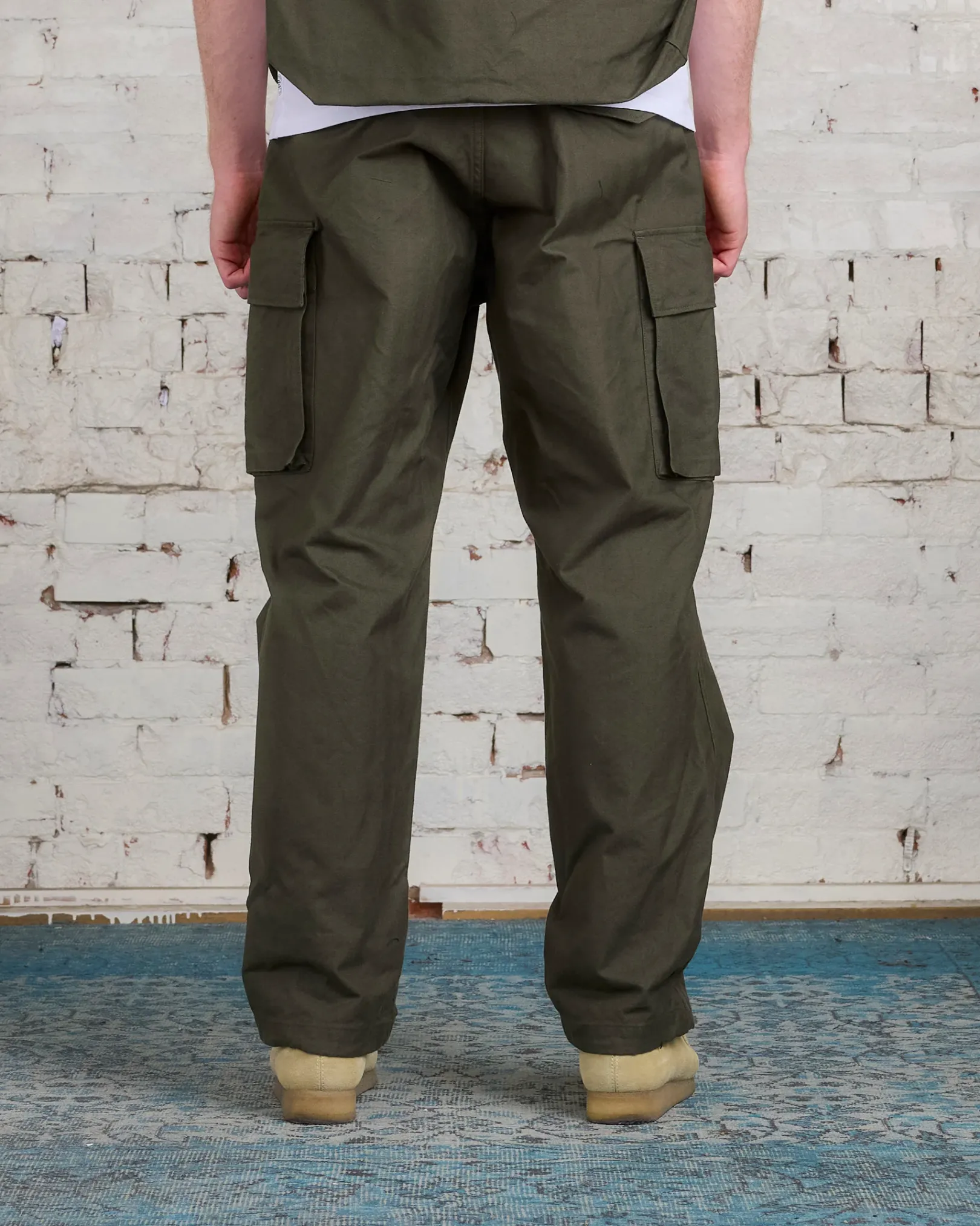 Sale Engineered Garments FA Pant Cotton Brush HB Olive