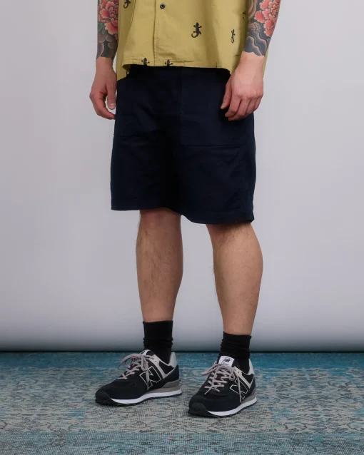 New Engineered Garments Fatigue Short CL Java Cloth Dark Navy