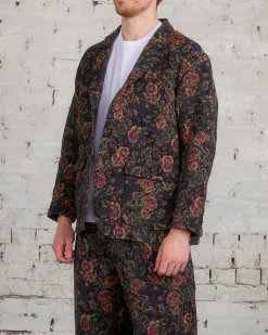Fashion Engineered Garments Loiter Jacket CP Floral Jacquard Black Gold