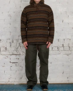Fashion Engineered Garments Long Sleeve Hoody Fairisle Stripe Brown