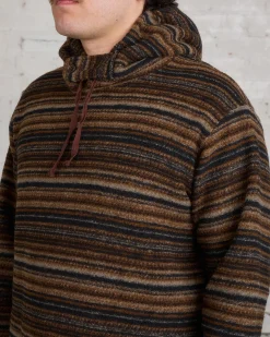 Fashion Engineered Garments Long Sleeve Hoody Fairisle Stripe Brown