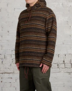 Fashion Engineered Garments Long Sleeve Hoody Fairisle Stripe Brown