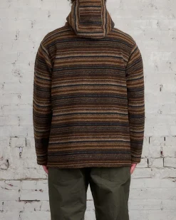 Fashion Engineered Garments Long Sleeve Hoody Fairisle Stripe Brown